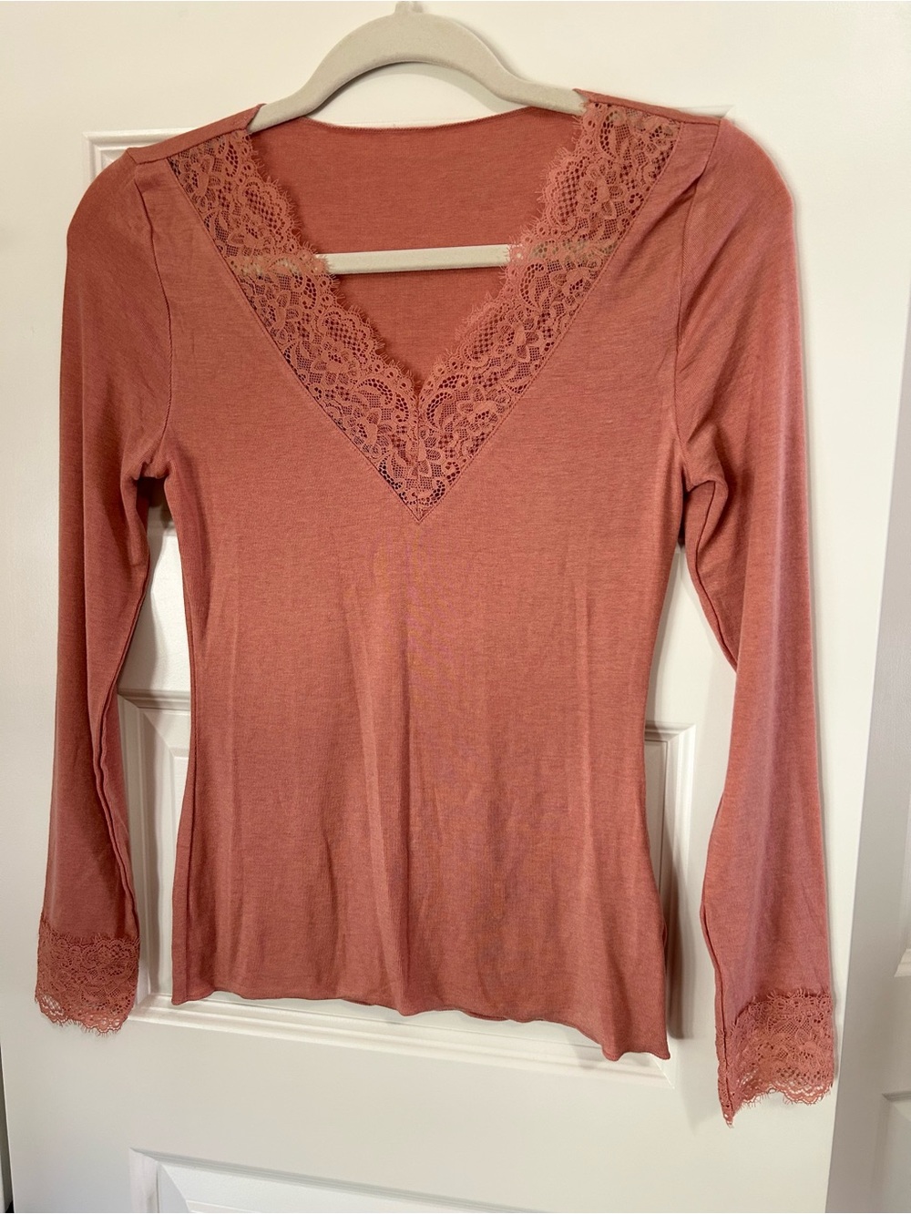 Womens lace trim top